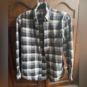 Izod Men's Checkered Black and White Shirt